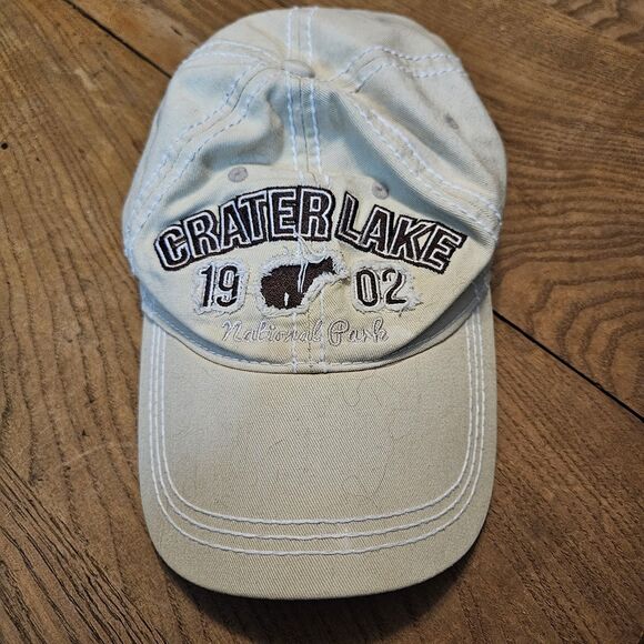 Triangle Sport Head Other - Triangle Sport Headgear Crater Lake Tan Embroidered Oregon Hiking Hat Adj Cap